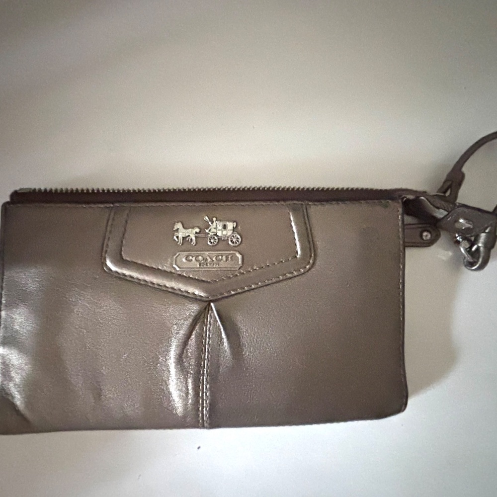 Coach Wristlet Leather Preowned